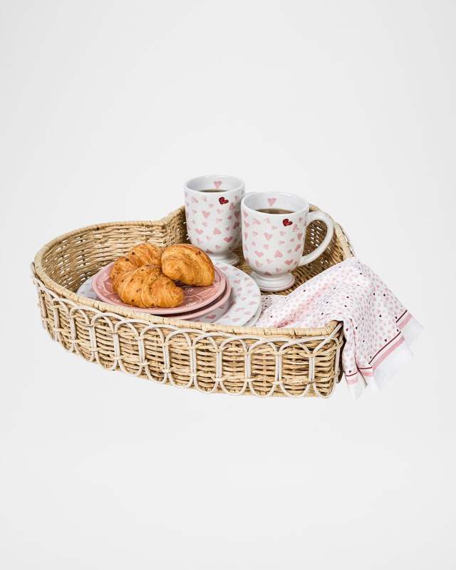Provence Rattan 16" Heart Tray